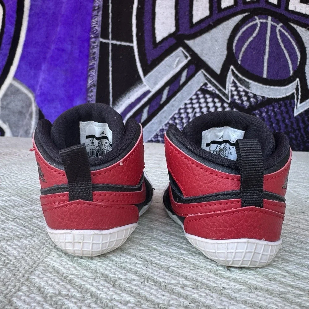 Size 3c - Nike Air Jordan 1 Bootie CB 'Banned' Black/Varsity Red‎ AT3745-023